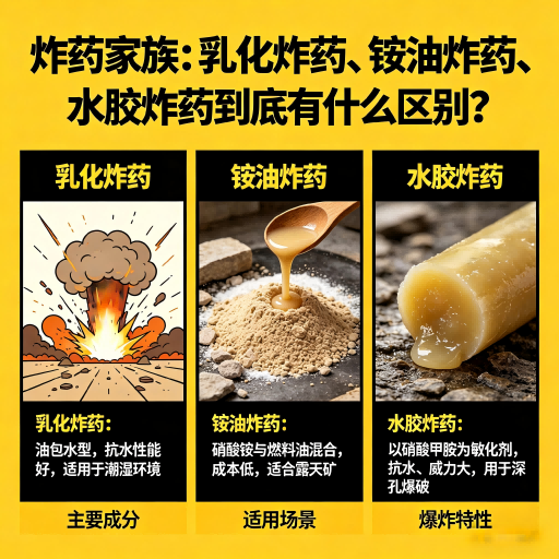 资溪炸药家族：乳化炸药、铵油炸药、水胶炸药到底有什么区别？